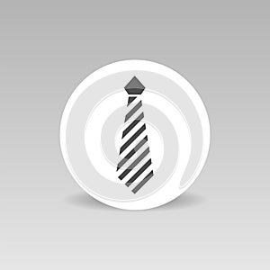 striped Tie round vector icon Business concept