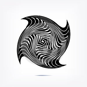 Stripe cbackground, abstract pattern. Twisted graphic element