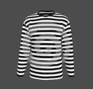 Striped white and black long sleeves t-shirt mock up