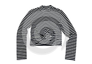 Striped women`s clothing. Isolate on white