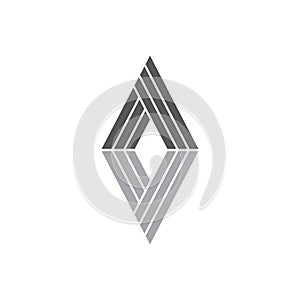 Stripes geometric line triangle shadow logo vector