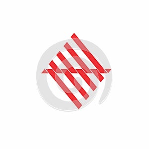 Stripes geometric triangle mountain logo vector