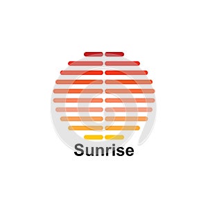 Stripes gradient sun logo vector