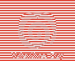 Stripes heart vector. Valentines day background illustration.