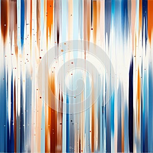 Stripes Of Light: A Meditative Abstract Painting In Blue, Orange, And White