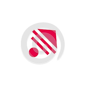 stripes red arrow up simple geometric logo vector