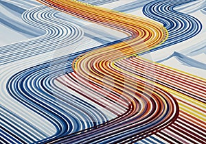 Of the stripes suggest movement and depth, contributing to a