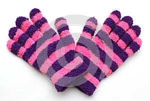 Stripey woollen gloves