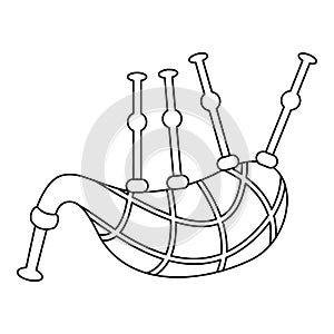 Stripped bagpipes icon, outline style