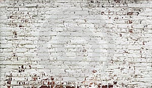 Stripped bricks red wall with paint in white