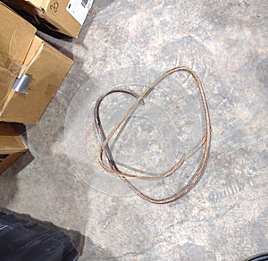 Stripped Copper Wire Inside Industrial Warehouse