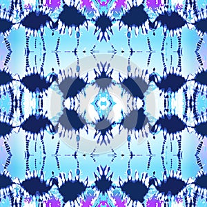 Stripped indigo background. Tie dye textile pattern with blue and white palette.