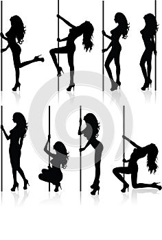 Stripper silhouettes.