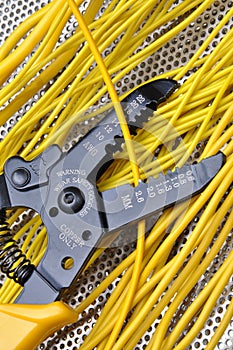 Strippers tool with electrical wires photo