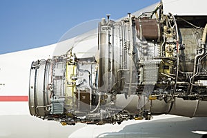 Stripping airplane engine photo