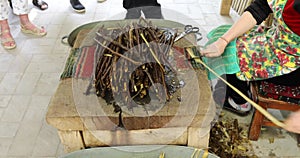 Stripping bark for paper making