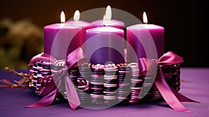 strips advent wreath purple
