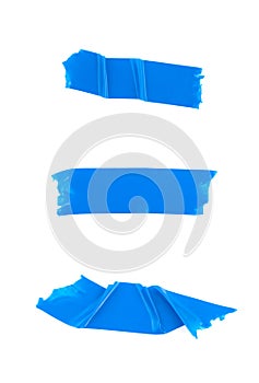 Strips of blue electrical tape photo