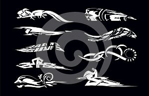 Strips for car, Vector vinyls and decals. Car body sticker design vector. Car of stickers in abstract style