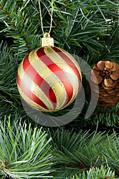 Stripy christmas ball