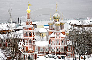 Stroganov Church in first november snow