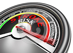 Stroke risk conceptual meter indicate maximum