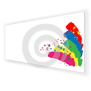 Strokes of varicoloured paint