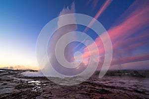 Strokkur geyser eruption in Iceland