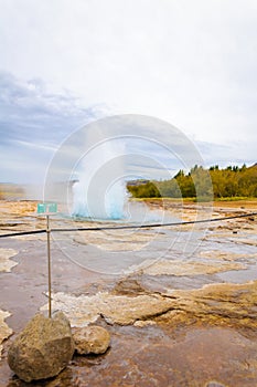 Strokkur geysir, Haukadalur valley, southwestern Iceland