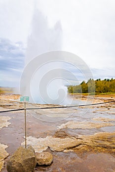 Strokkur geysir, Haukadalur valley, southwestern Iceland