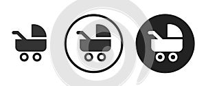 Stroller Icon . web icon set . icons collection. Simple illustration.