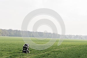 Stroller left in the field, child lost