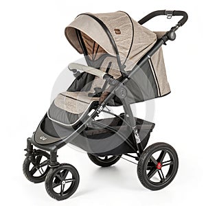 Stroller realistic isolated on white background photo