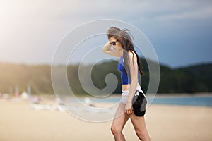 Strolling down the beach