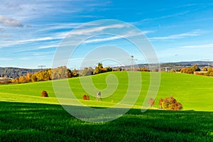 Strolling through the glorious sunshine on an autumn day near Steinbach-Hallenberg