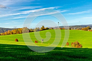 Strolling through the glorious sunshine on an autumn day near Steinbach-Hallenberg