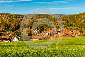 Strolling through the glorious sunshine on an autumn day near Steinbach-Hallenberg