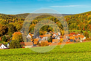 Strolling through the glorious sunshine on an autumn day near Steinbach-Hallenberg