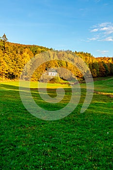 Strolling through the glorious sunshine on an autumn day near Steinbach-Hallenberg