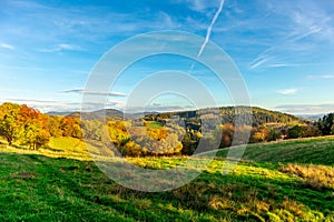 Strolling through the glorious sunshine on an autumn day near Steinbach-Hallenberg