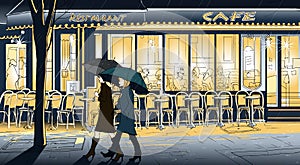 Strolling in the rain