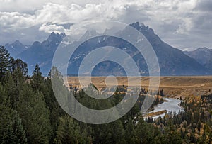 Strom Clouds Over the Tetons in Autumn