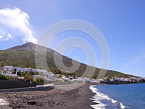 Stromboli Aeolian island in Sicily