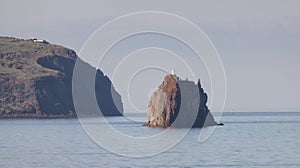 Stromboli Island with an Active Volcano in Tyrrhenian Sea. Italy. Nature Background