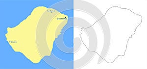Stromboli island map part of aeolian archipelago - cdr format