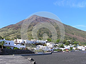 Stromboli on the island of Stromboli, Tyrrhenian Sea, Italy