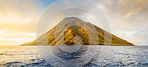 Stromboli Island at sunset