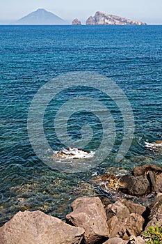 Stromboli volcano at eolie island