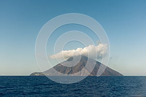 Stromboli vulcano at Eolie Island, on  a summer day in Sicily, Italy photo