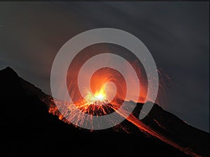 Strombolian eruption Volcano